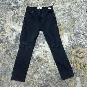 Abercrombie and Fitch skinny high-rise, dark wash, distressed jeans